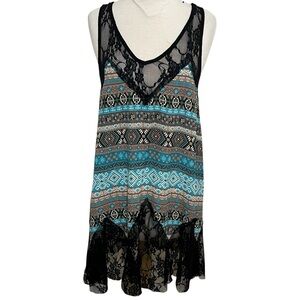 Banana Lemon Black Lace Detail Mini Dress